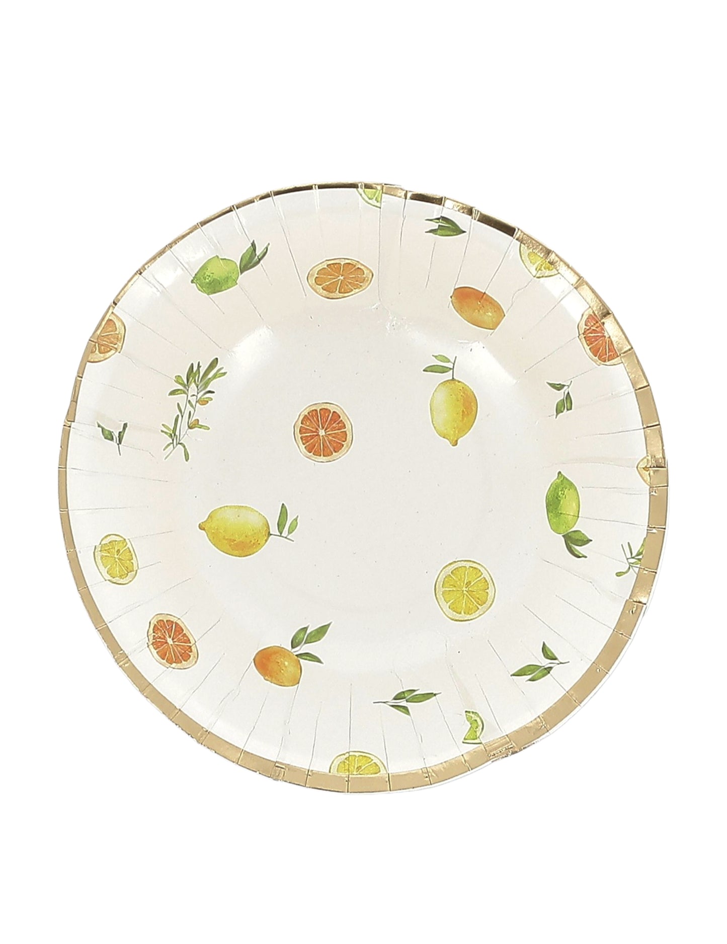 8 boluri cu citrice, carton, crem, portocaliu, galben și auriu, 13,5 cm, decor fructat