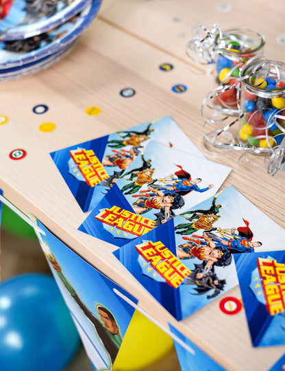 8 invitații Justice League™ cu plicuri 10x16cm