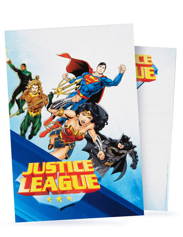8 cărți de invitație cu Justice Plices League 10x16cm