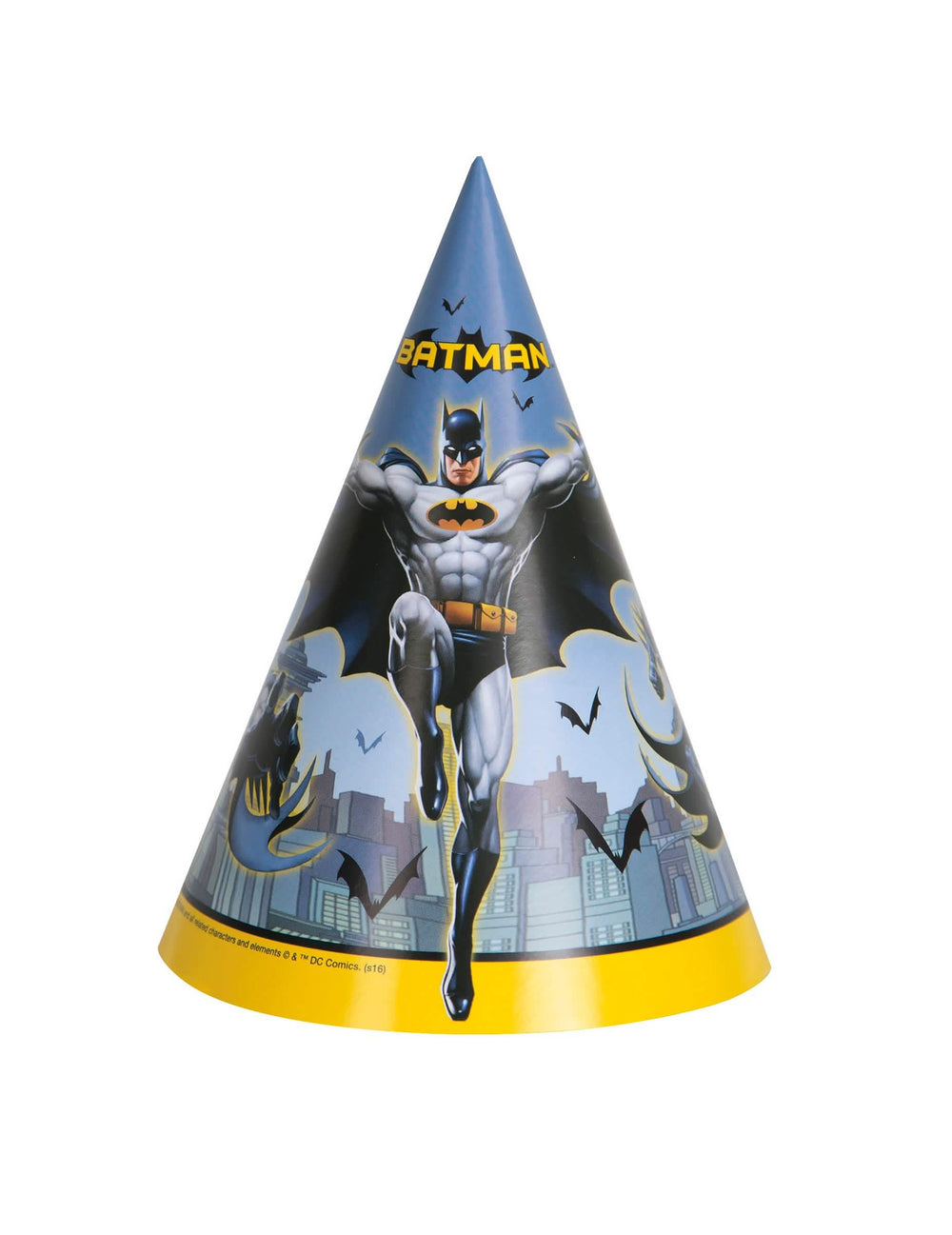 Chapeau de fête Batman pour enfant bleu et jaune