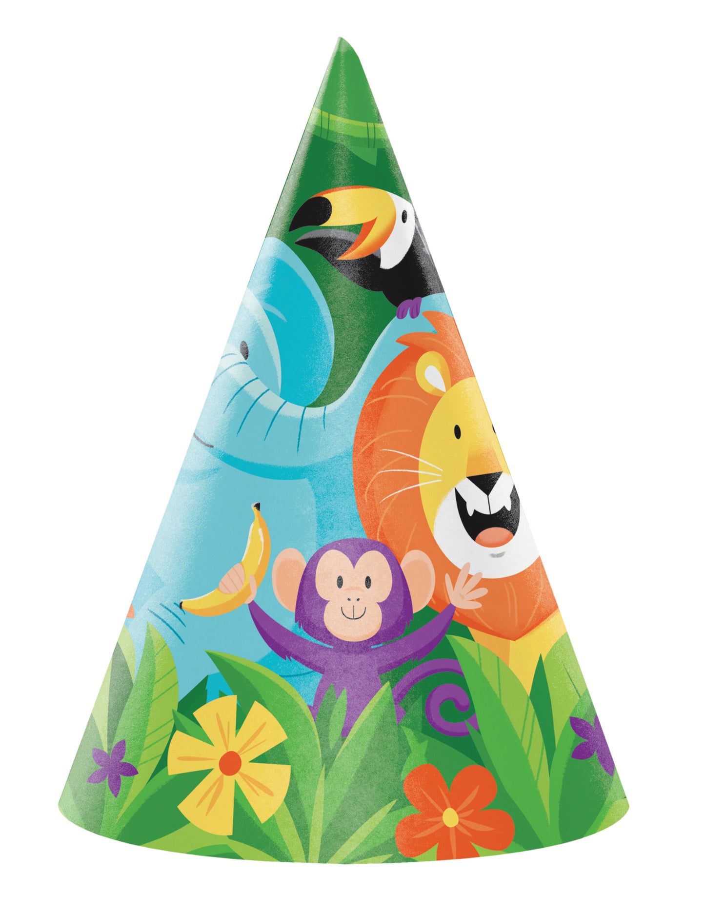 8 pălării de petrecere cu animale din junglă Safari, 16 x 11 cm