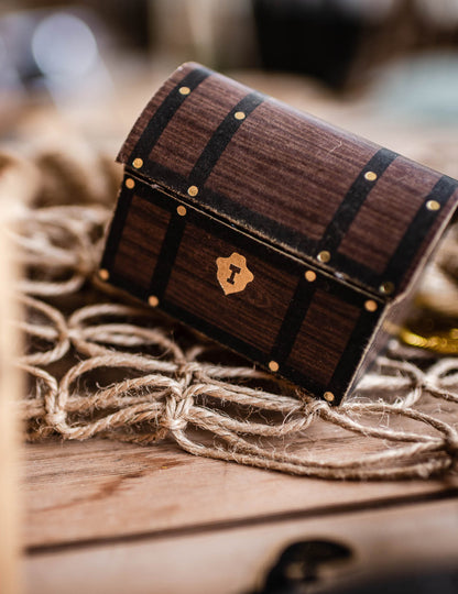 8 cufere cu comori pirat 8 x 5,5 x 6 cm pentru ziua de naștere