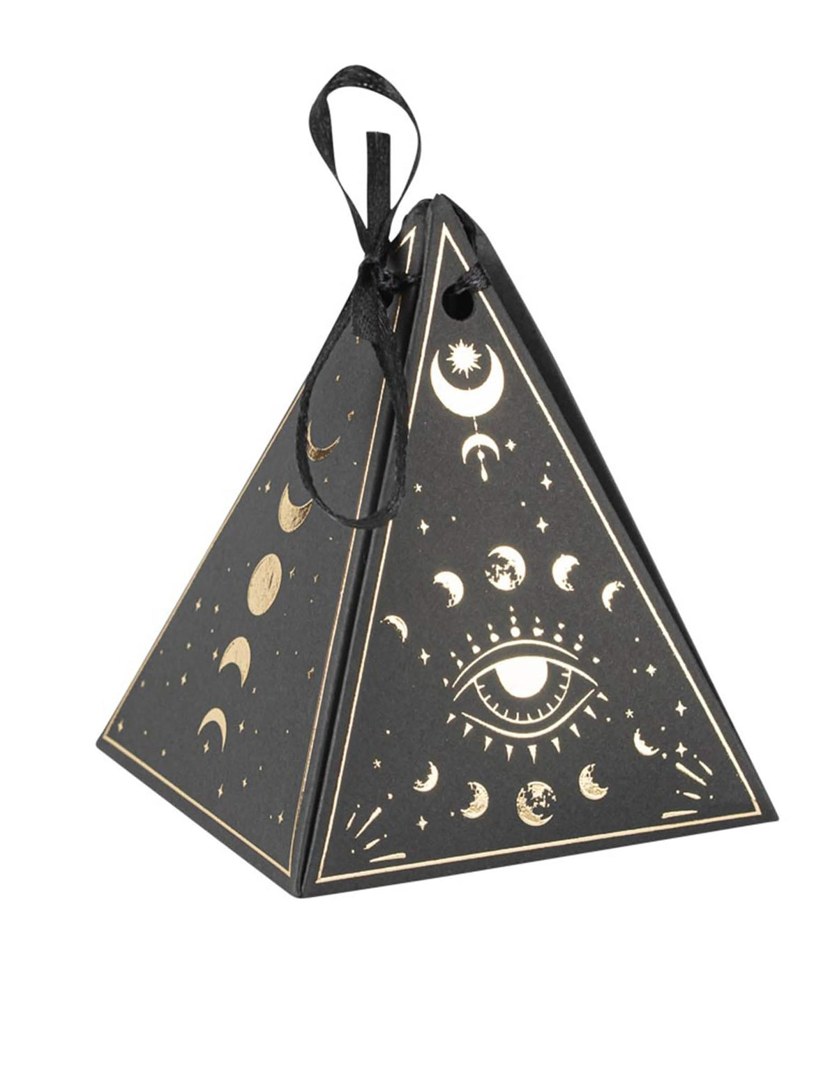 8 recipiente Cosmic Spirit din hârtie negru și auriu 8,5 x 6,7 cm