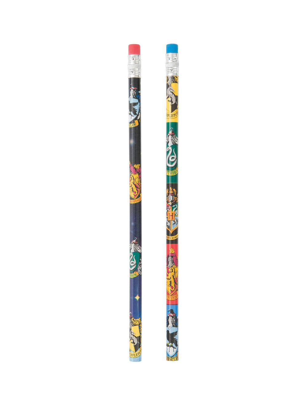 8 creioane grafit Harry Potter pentru copil multicolore cu blazoane de la Hogwarts