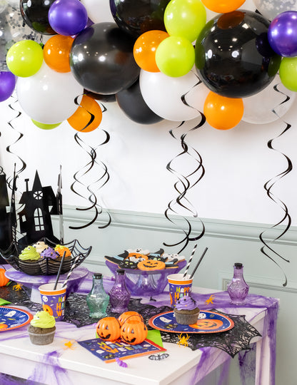 8 decorațiuni în spirală neagră