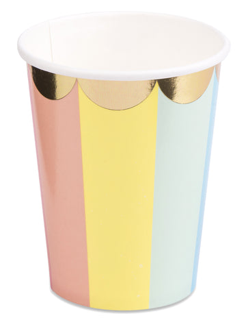 8 Berlingot Pastel și Gilding Cups de carton 200 ml
