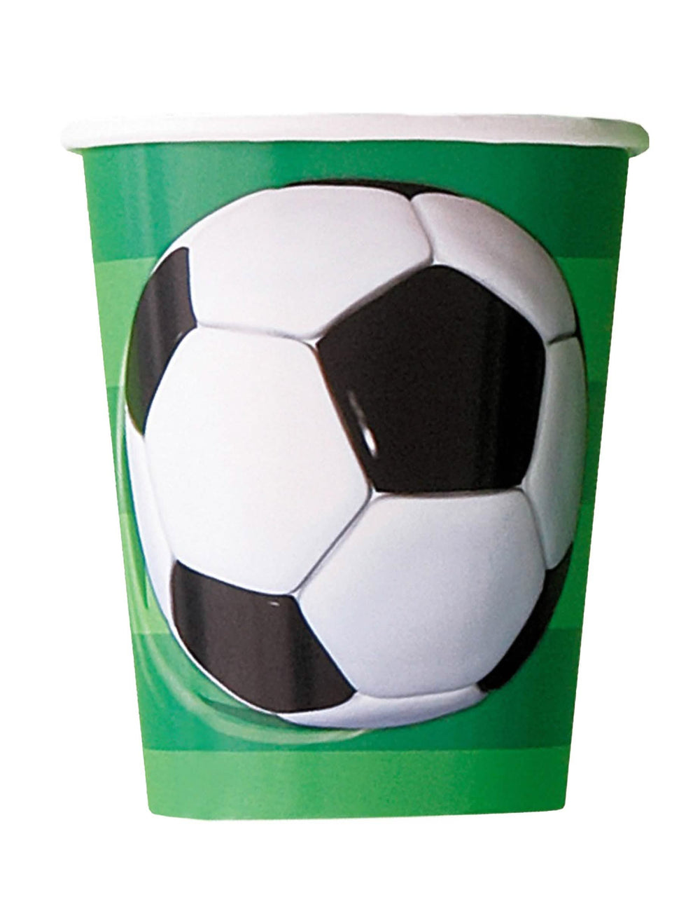 Pahare din carton fotbal minge efect 3d pentru aniversare verde