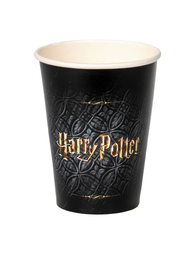 Gobelet en carton Harry Potter pour fête noir et doré de 210 ml
