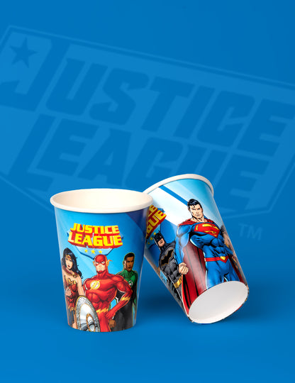 8 pahare de hârtie Justice League™ de 210 ml