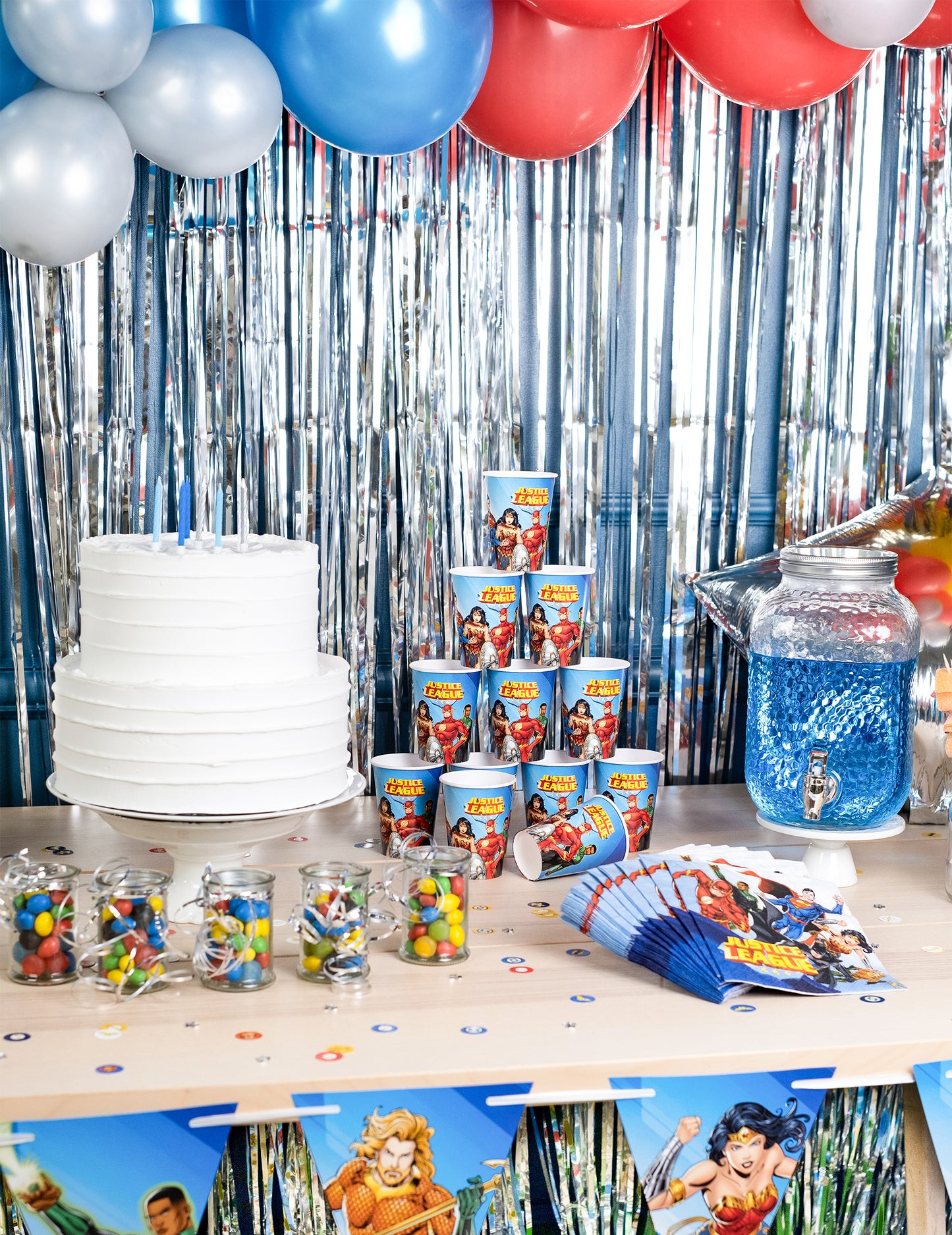 8 pahare de hârtie Justice League™ de 210 ml