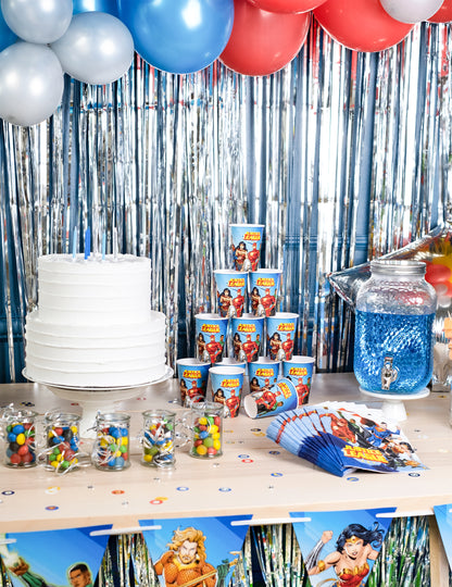 8 pahare de hârtie Justice League™ de 210 ml