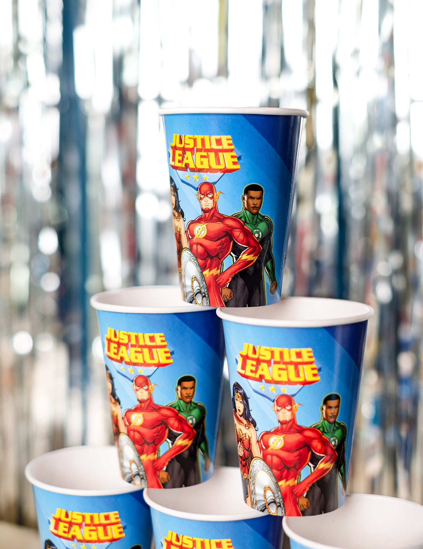 8 pahare de hârtie Justice League™ de 210 ml