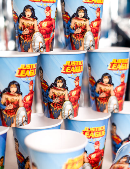 8 pahare de hârtie Justice League™ de 210 ml