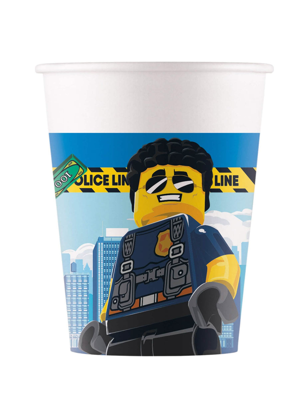 Pahare din carton Lego City pentru copil albastru cu motiv polițist