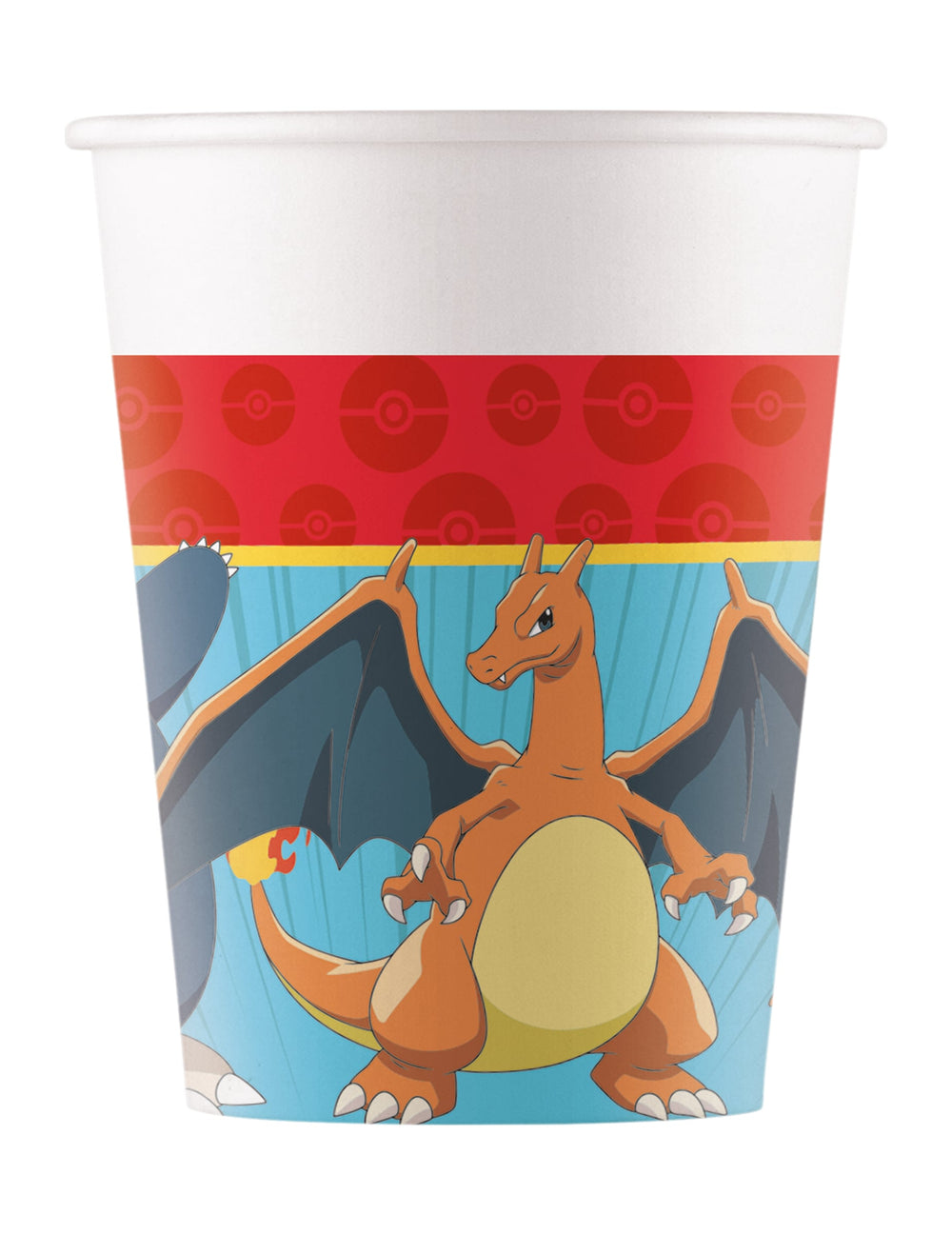 Gobelets en carton Pokémon Next Generation avec Dracaufeu bleu et rouge
