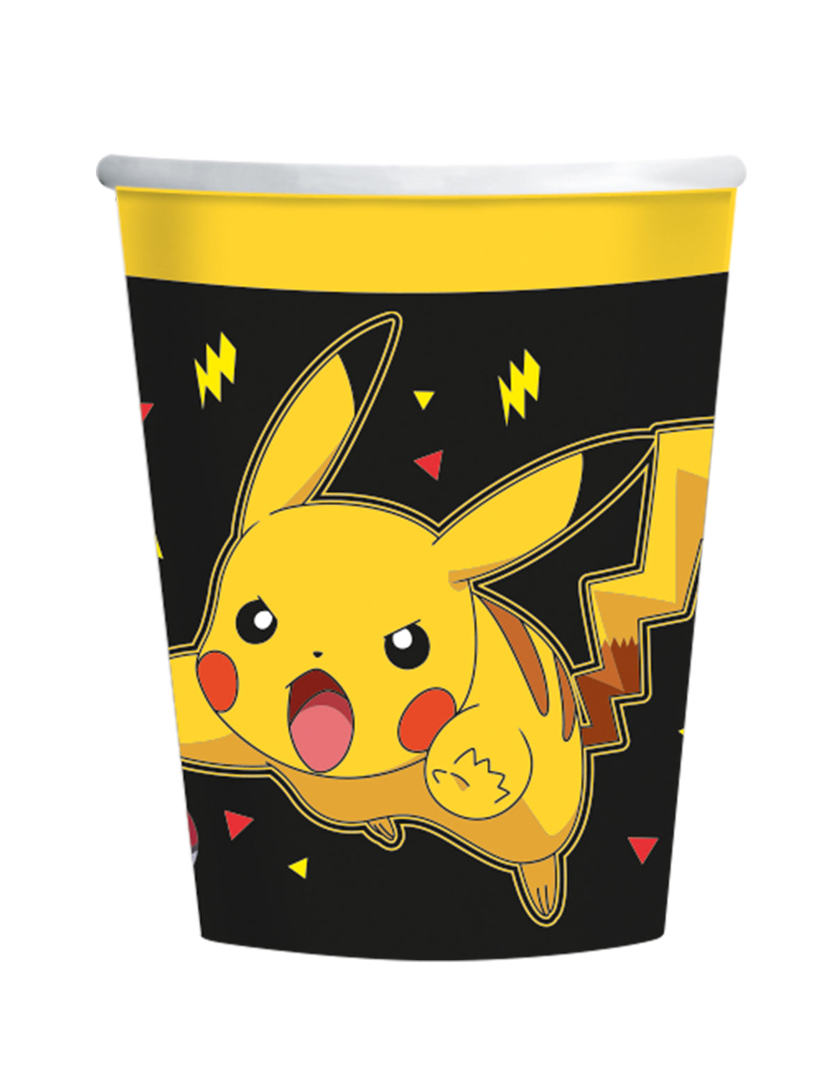 Gobelets en carton Pokémon Pikachu pour enfant noir et jaune