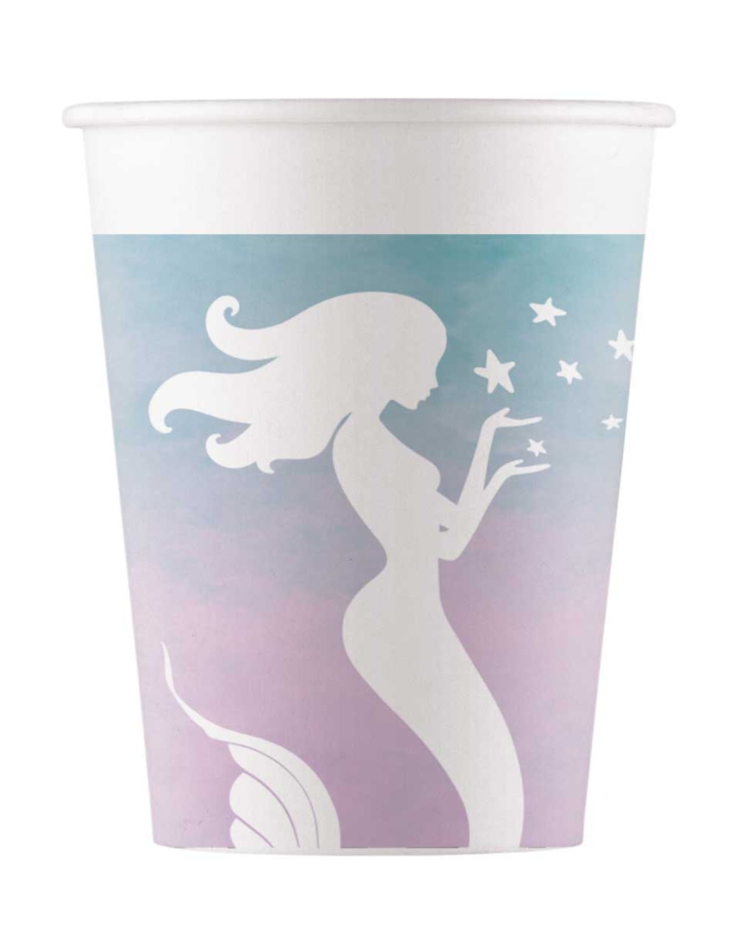 Gobelets en carton sirène élégante pour enfant bleu et rose
