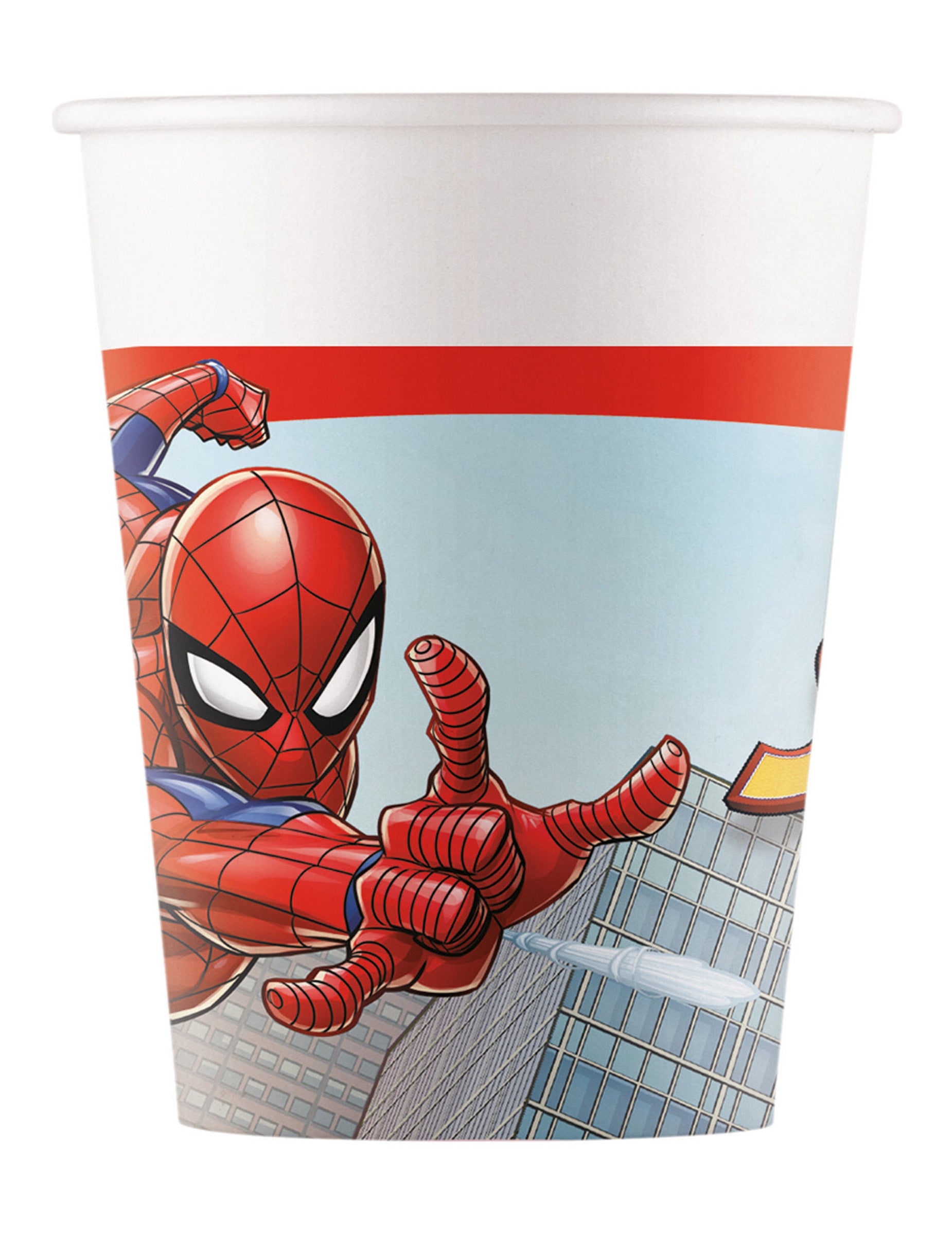Gobelets en carton Spiderman pour enfant 200 ml rouge et bleu