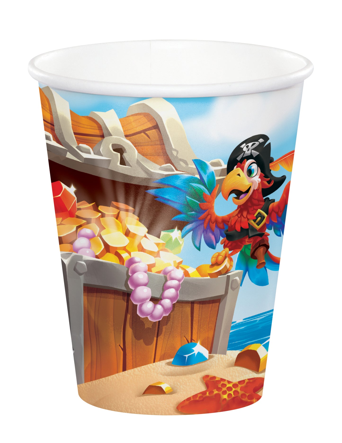 8 gobelets en carton trésor de pirate 266 ml pour anniversaire