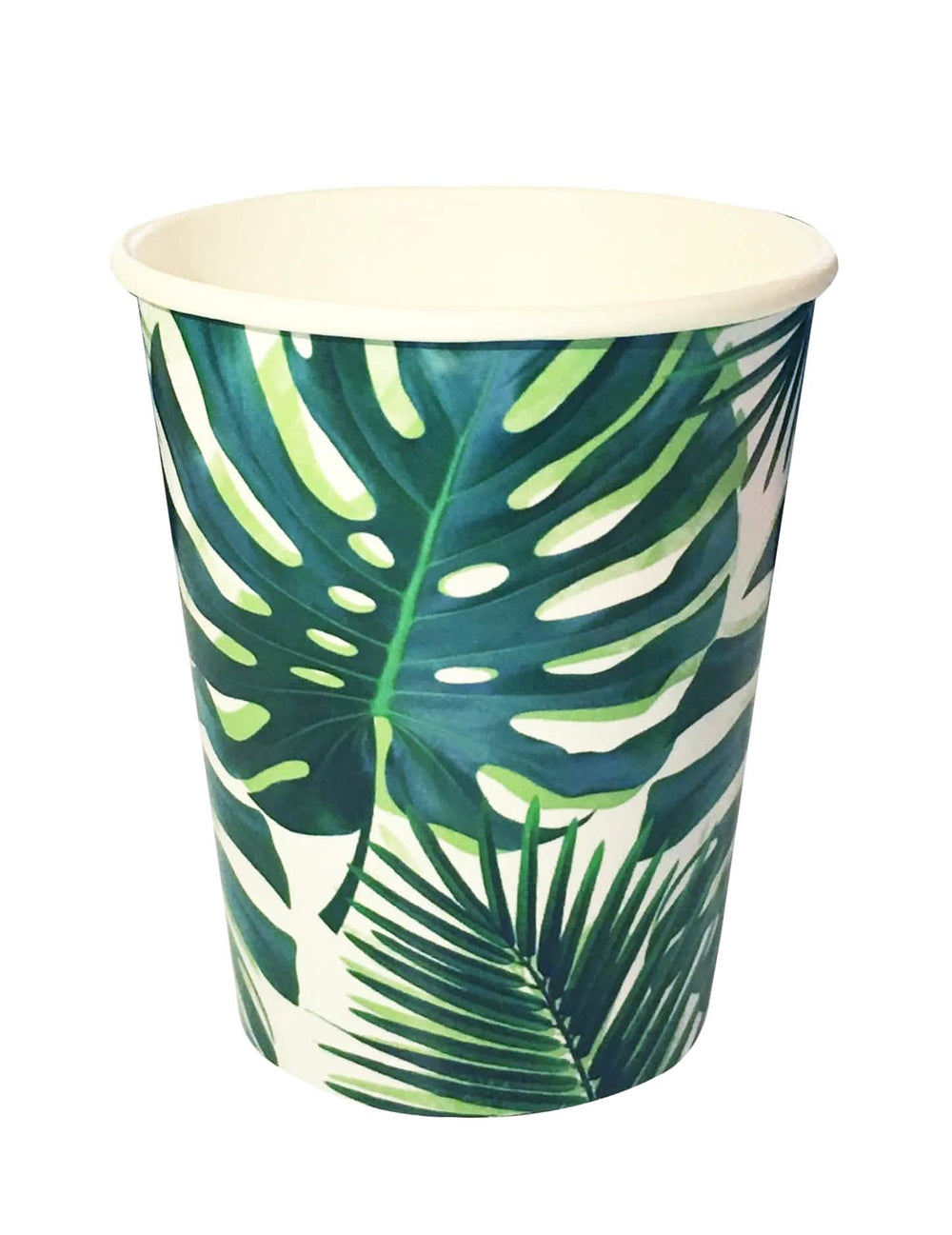 Pahare din carton tropical verde cu motive cu frunze de palmier