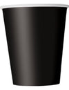 Gobelets en carton pour fête noirs 210 ml