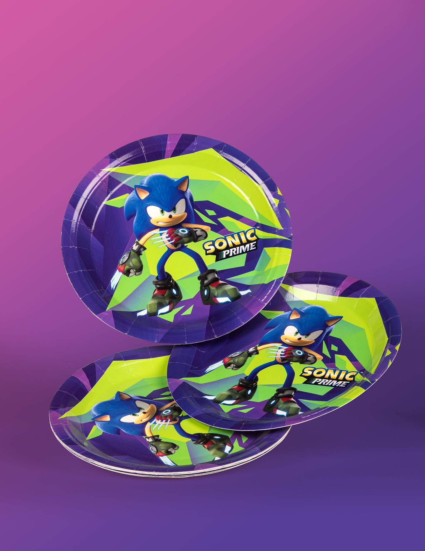 8 farfurii mari Sonic Prime™ 23 cm 