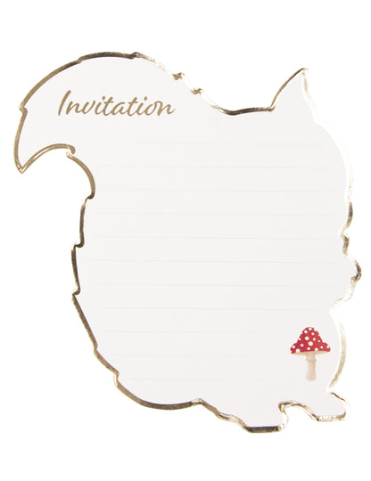 Vue de l'intérieur avec lignes d'écriture des invitations woodland écureuil