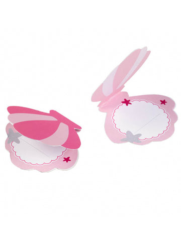 8 cartonașe roz din hârtie cu model de sirenă și scoici