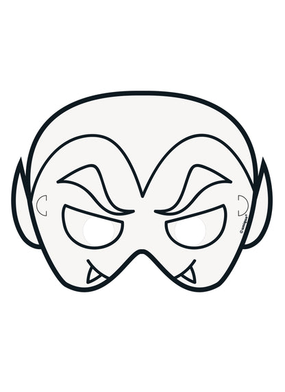 8 măști de hârtie de Halloween de colorat, o activitate creativă pentru copii