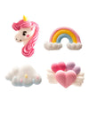 Mini figurines en sucre licorne pour décoration de gâteau multicolores pastel