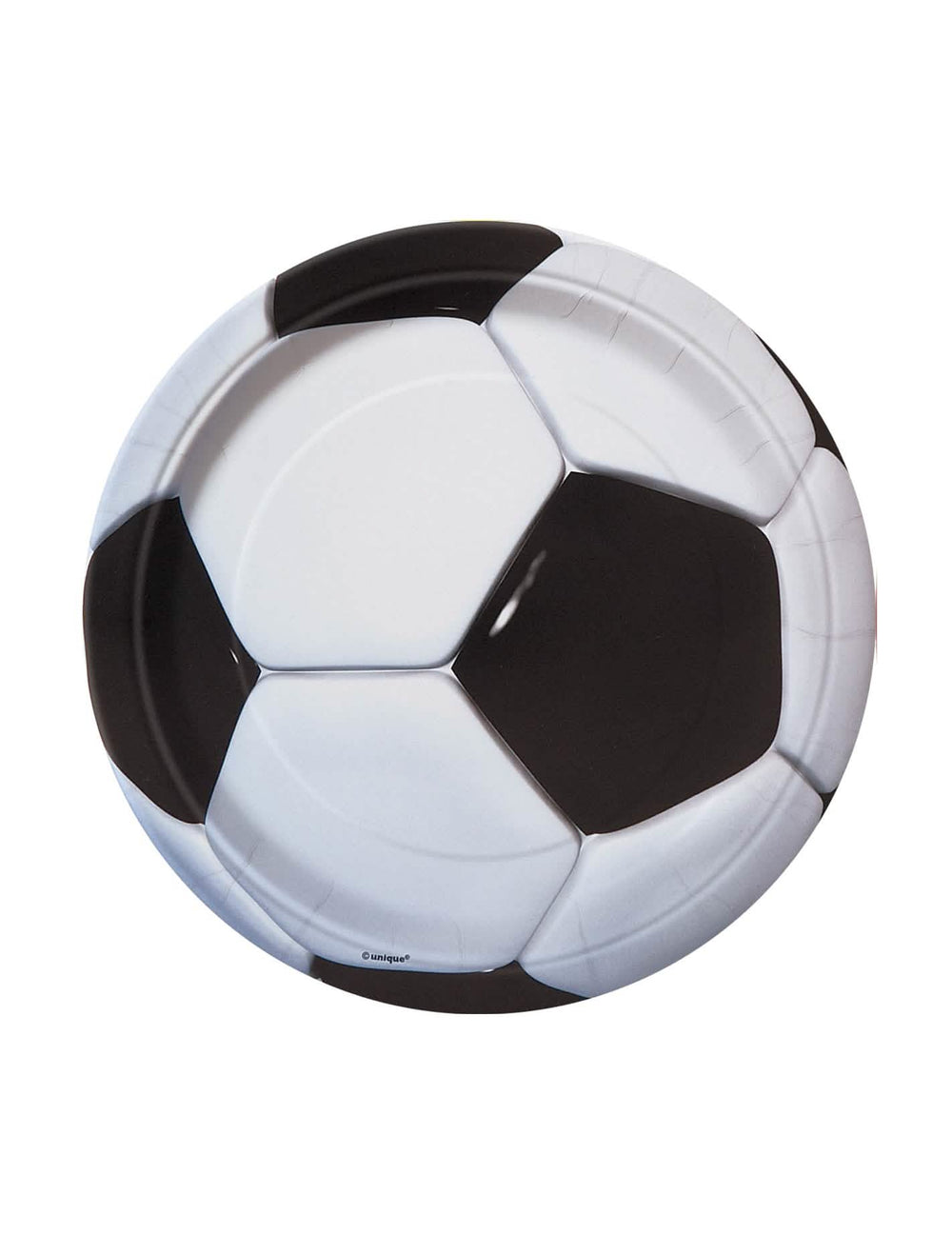 farfurii din carton pentru petrecere fotbal alb și negru cu motiv balon 3D