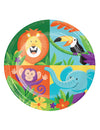Assiettes en carton Jungle Safari pour enfant multicolores avec animaux