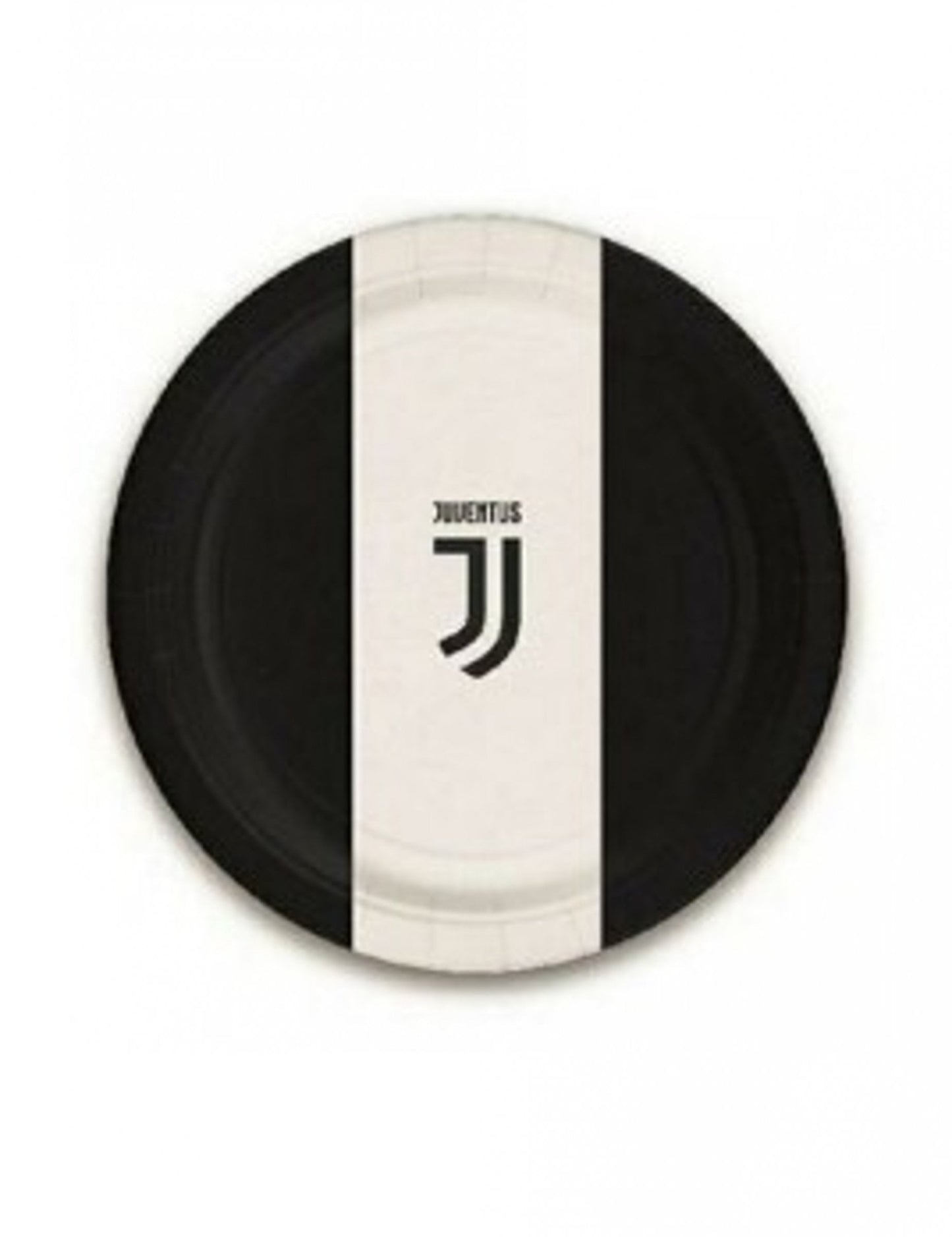 Petites assiettes en carton Juventus pour anniversaire noir et blanc