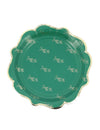8 petites assiettes Joyeux Noël L'Intemporel vert anglais et or 18 cm