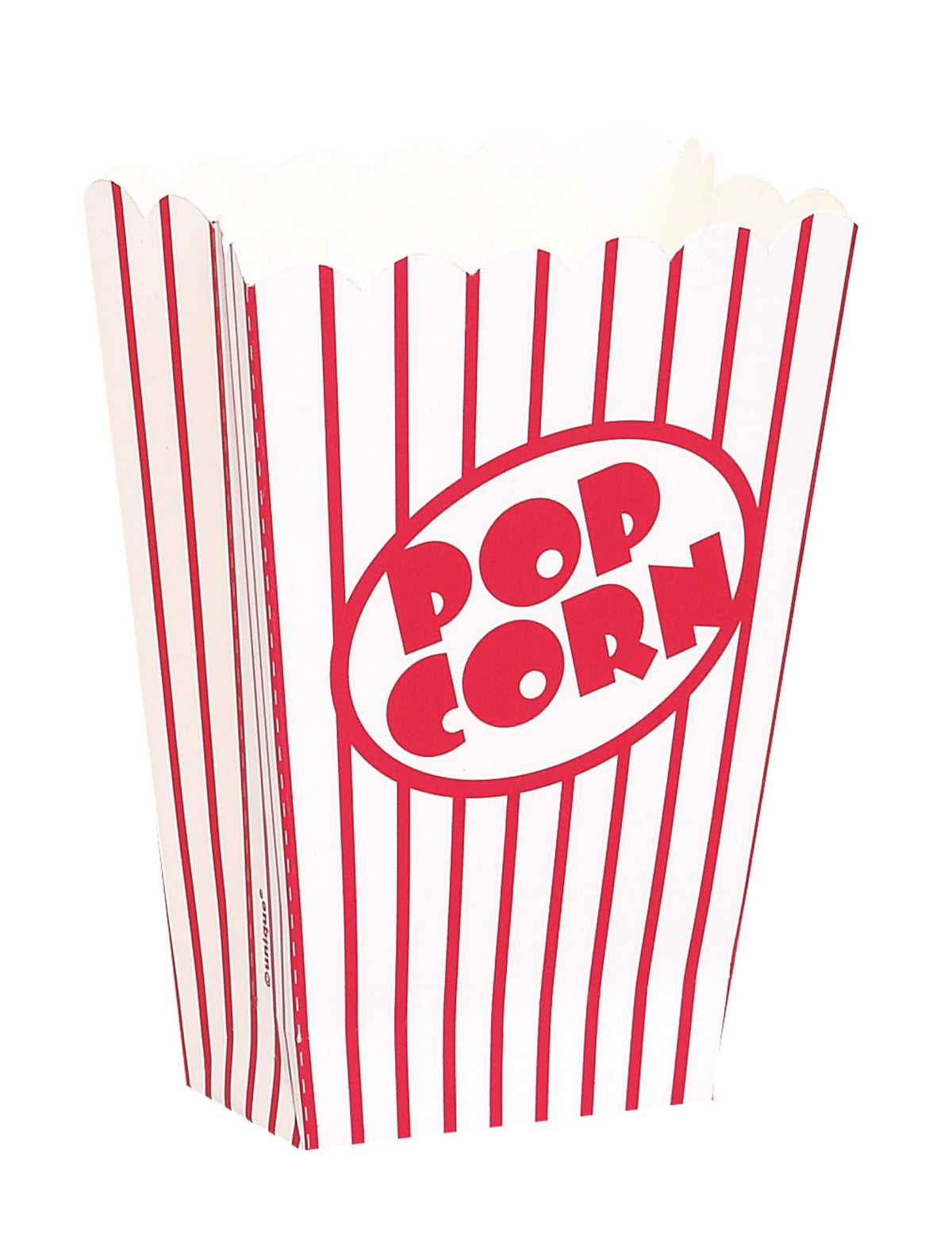 Cutii pentru popcorn cu dungi, albe și roșii, pentru petrecere, din carton