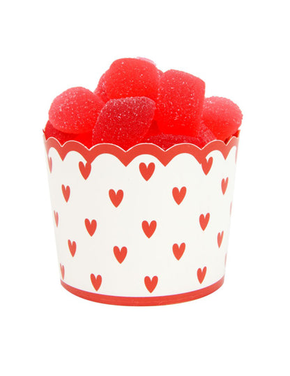 8 ghivece mici de carton cu inimioare, 6 x 7 cm