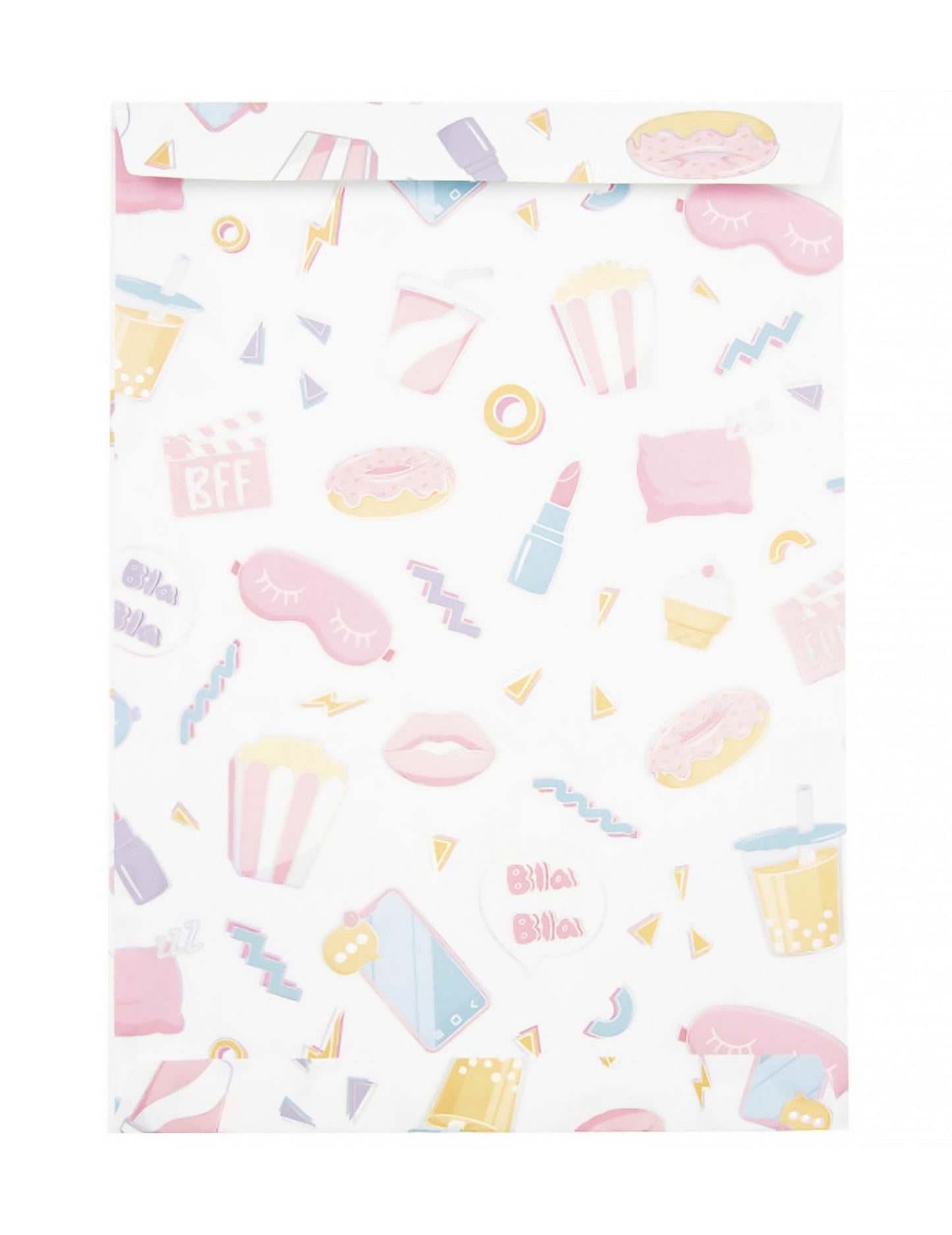 8 pungi cadou din hârtie pentru petrecerea de pijamale, 15x21cm