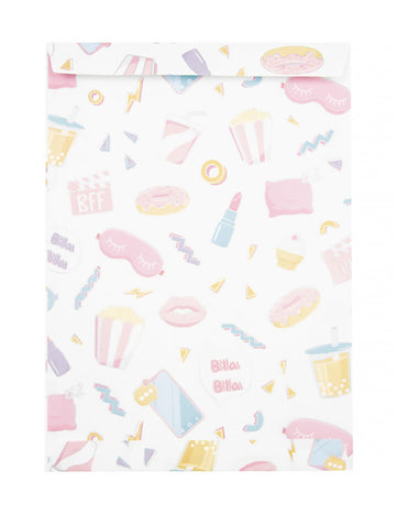 8 pungi cadou din hârtie pentru petrecerea de pijamale, 15x21cm