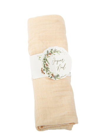 8 inele de șervețel cu tema Pădurea Fermecată de Crăciun Fericit, albe și aurii