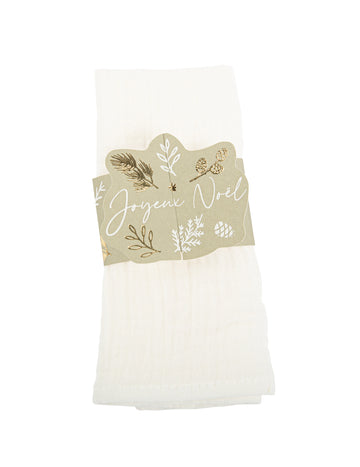 8 inele de șervețel verde-gri cu motive botanice de Crăciun, Crăciun Fericit