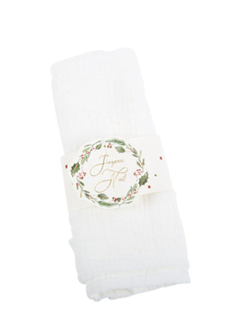 8 inele de șervețel tradiționale și elegante roșii și aurii cu textul „Crăciun fericit”