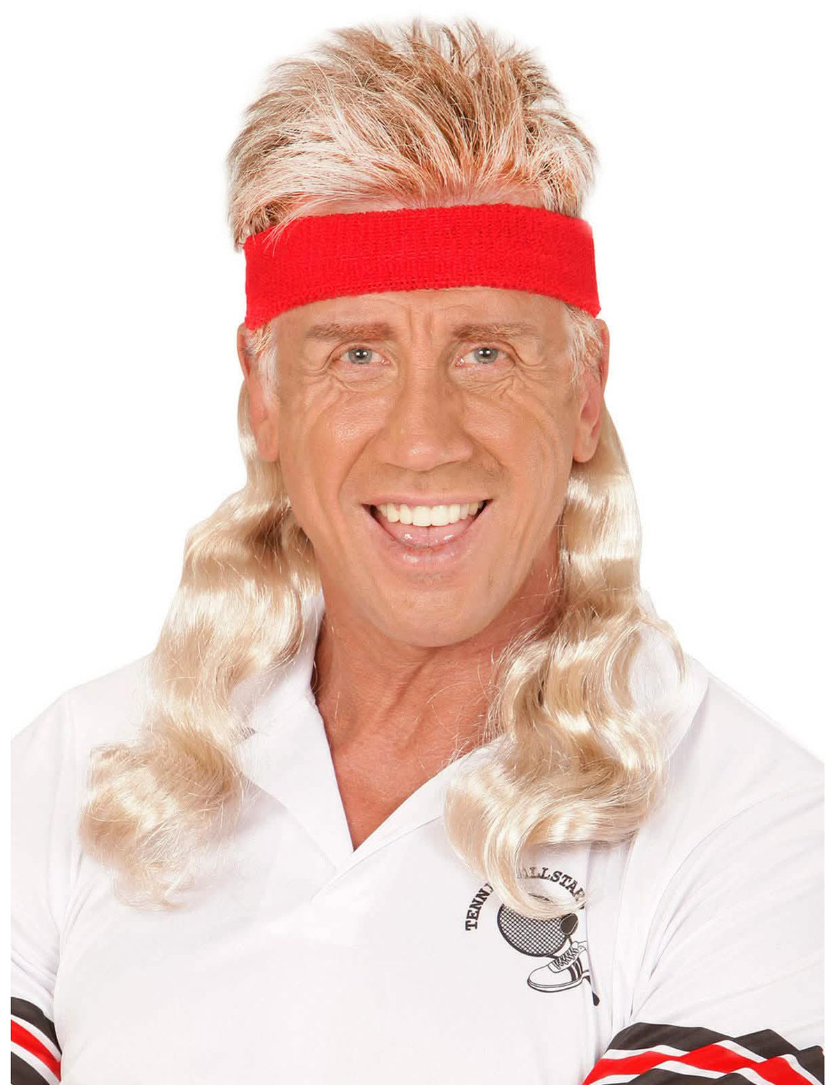 Bandă mulet pentru adult blond cu bandă roșu