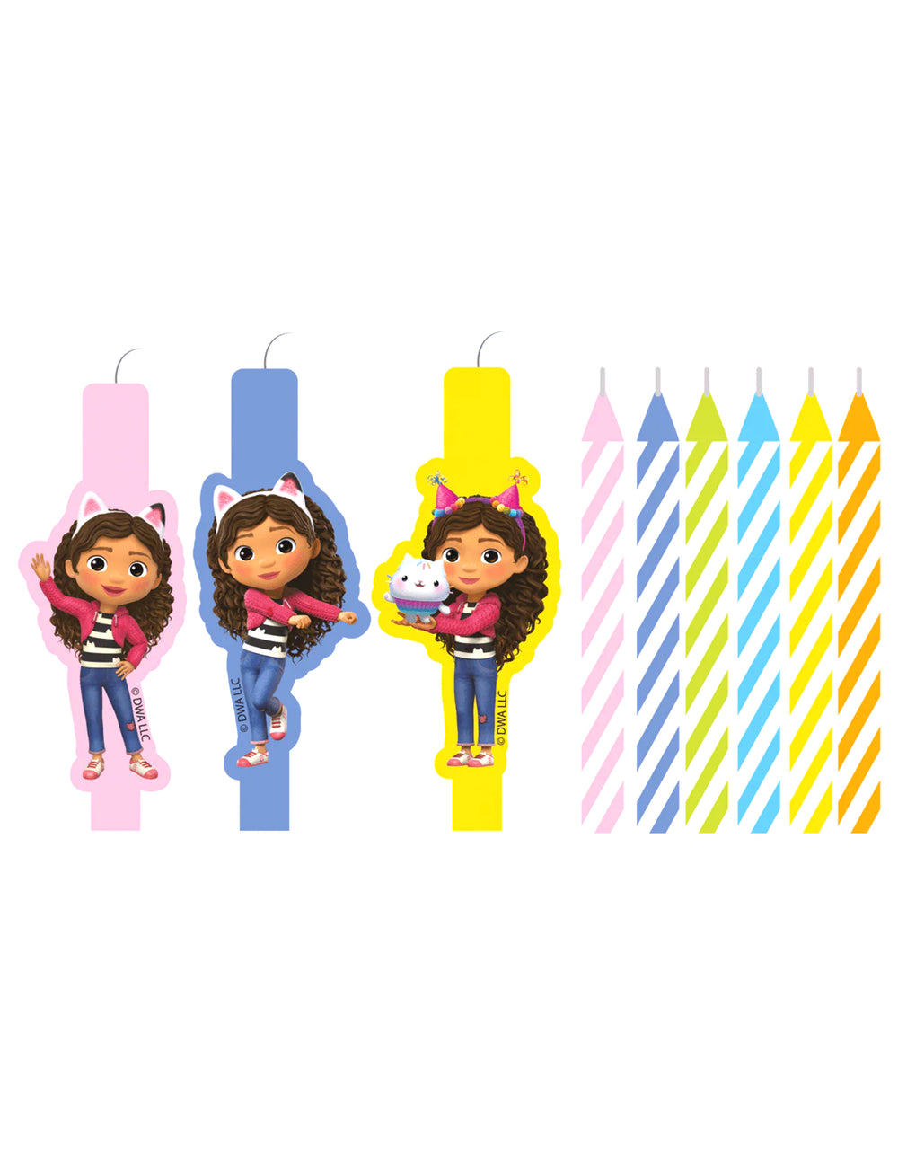 Bougies d'anniversaire Gabby et la Maison magique pour enfant multicolores