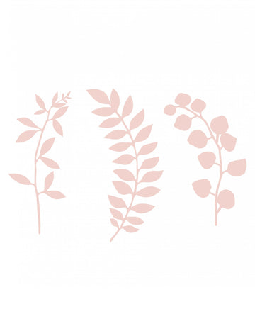 Décorations de table feuilles pour fête roses poudré en papier