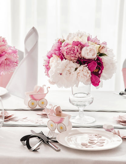 9 decorațiuni de masă frunze roz pudrat din hârtie 