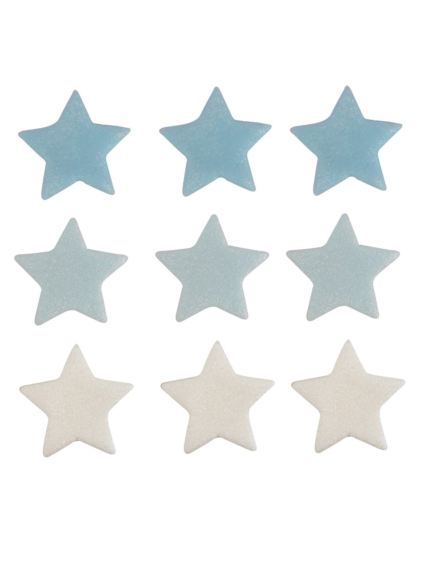 9 decorațiuni pentru tort din zahăr, stele albastre și albe 2.5 cm pentru cofetărie 