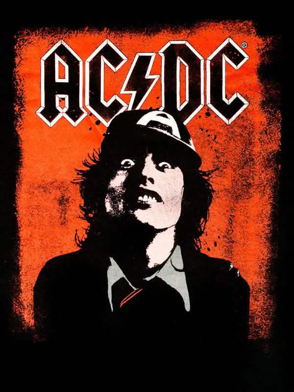 Détail de l'imprimé du t-shirt AC/DC Silly Face Angus