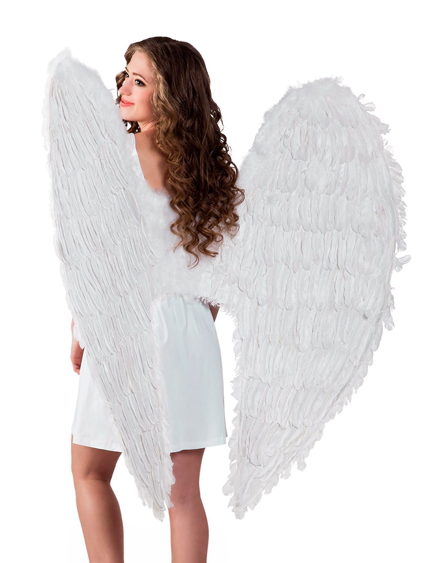 Aripi cu pene albe 120 x 120 cm adult