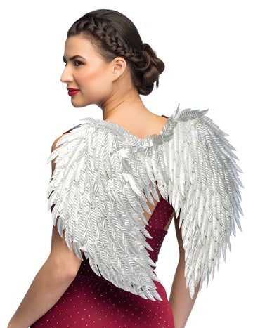Aripi de înger de argint strălucitor pentru adulți