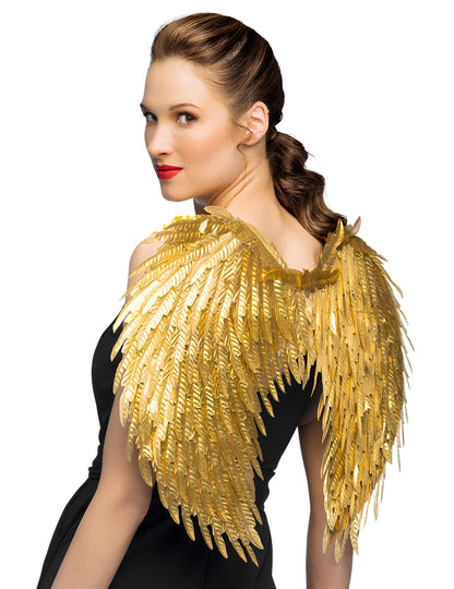 Aripi de înger de aur strălucitor pentru adulți